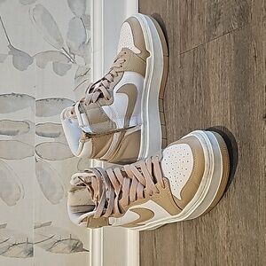 Nike Air Women's High-Top Athletic Sneakers in White and Beige